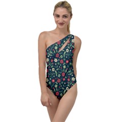 Flowering Branches Seamless Pattern To One Side Swimsuit