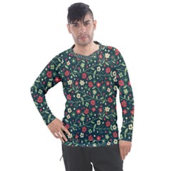 Flowering Branches Seamless Pattern Men s Pique Long Sleeve Tee