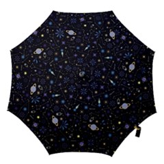 Starry Night  Space Constellations  Stars  Galaxy  Universe Graphic  Illustration Hook Handle Umbrellas (small) by Nexatart