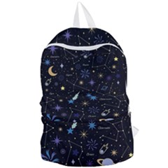 Starry Night  Space Constellations  Stars  Galaxy  Universe Graphic  Illustration Foldable Lightweight Backpack