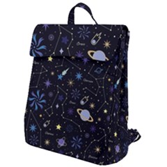Starry Night  Space Constellations  Stars  Galaxy  Universe Graphic  Illustration Flap Top Backpack