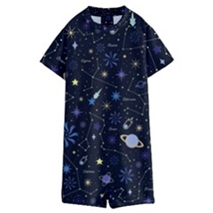 Starry Night  Space Constellations  Stars  Galaxy  Universe Graphic  Illustration Kids  Boyleg Half Suit Swimwear