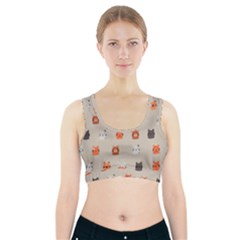 Cat Faces Pattern Sports Bra With Pocket by Nexatart