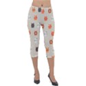 Cat Faces Pattern Lightweight Velour Capri Leggings  View1