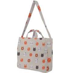 Cat Faces Pattern Square Shoulder Tote Bag by Nexatart