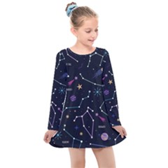 Space Wallpapers Kids  Long Sleeve Dress