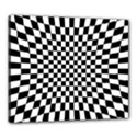 Illusion Checkerboard Black And White Pattern Canvas 24  x 20  (Stretched) View1