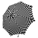 Illusion Checkerboard Black And White Pattern Hook Handle Umbrellas (Medium) View2