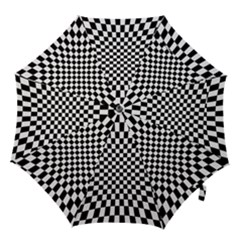 Illusion Checkerboard Black And White Pattern Hook Handle Umbrellas (Small)