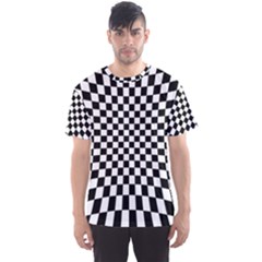 Illusion Checkerboard Black And White Pattern Men s Sports Mesh Tee