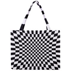 Illusion Checkerboard Black And White Pattern Mini Tote Bag