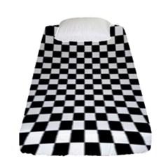 Illusion Checkerboard Black And White Pattern Fitted Sheet (Single Size)