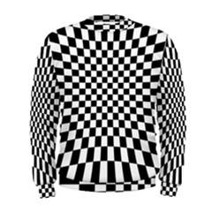 Illusion Checkerboard Black And White Pattern Men s Sweatshirt