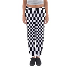 Illusion Checkerboard Black And White Pattern Women s Jogger Sweatpants