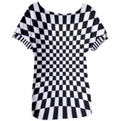 Illusion Checkerboard Black And White Pattern Women s Oversized Tee