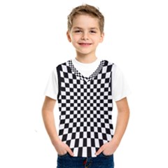 Illusion Checkerboard Black And White Pattern Kids  SportsWear