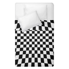 Illusion Checkerboard Black And White Pattern Duvet Cover Double Side (Single Size)