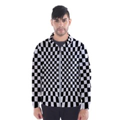 Illusion Checkerboard Black And White Pattern Men s Windbreaker