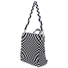 Illusion Checkerboard Black And White Pattern Crossbody Backpack