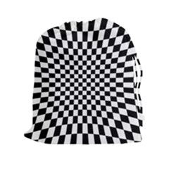 Illusion Checkerboard Black And White Pattern Drawstring Pouch (2XL)