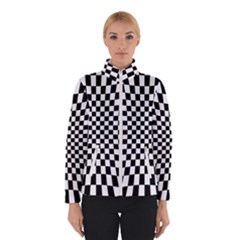 Illusion Checkerboard Black And White Pattern Winter Jacket