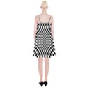 Illusion Checkerboard Black And White Pattern Spaghetti Strap Velvet Dress View2