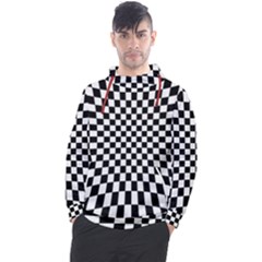 Illusion Checkerboard Black And White Pattern Men s Pullover Hoodie