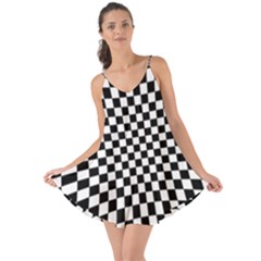 Illusion Checkerboard Black And White Pattern Love the Sun Cover Up