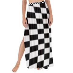 Illusion Checkerboard Black And White Pattern Maxi Chiffon Tie-Up Sarong