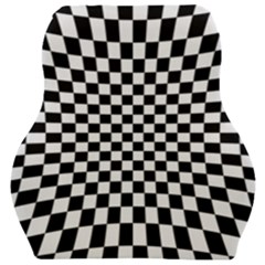 Illusion Checkerboard Black And White Pattern Car Seat Velour Cushion 