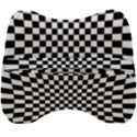 Illusion Checkerboard Black And White Pattern Velour Head Support Cushion View2