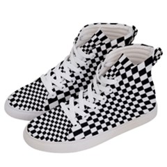 Illusion Checkerboard Black And White Pattern Men s Hi-Top Skate Sneakers