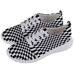 Illusion Checkerboard Black And White Pattern Men s Lightweight Sports Shoes