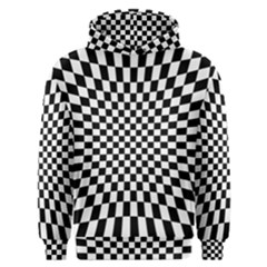 Illusion Checkerboard Black And White Pattern Men s Overhead Hoodie