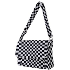 Illusion Checkerboard Black And White Pattern Full Print Messenger Bag (s) by Nexatart