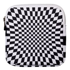 Illusion Checkerboard Black And White Pattern Mini Square Pouch