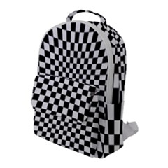 Illusion Checkerboard Black And White Pattern Flap Pocket Backpack (large) by Nexatart