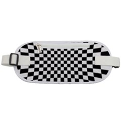 Illusion Checkerboard Black And White Pattern Rounded Waist Pouch