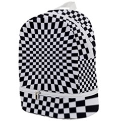 Illusion Checkerboard Black And White Pattern Zip Bottom Backpack