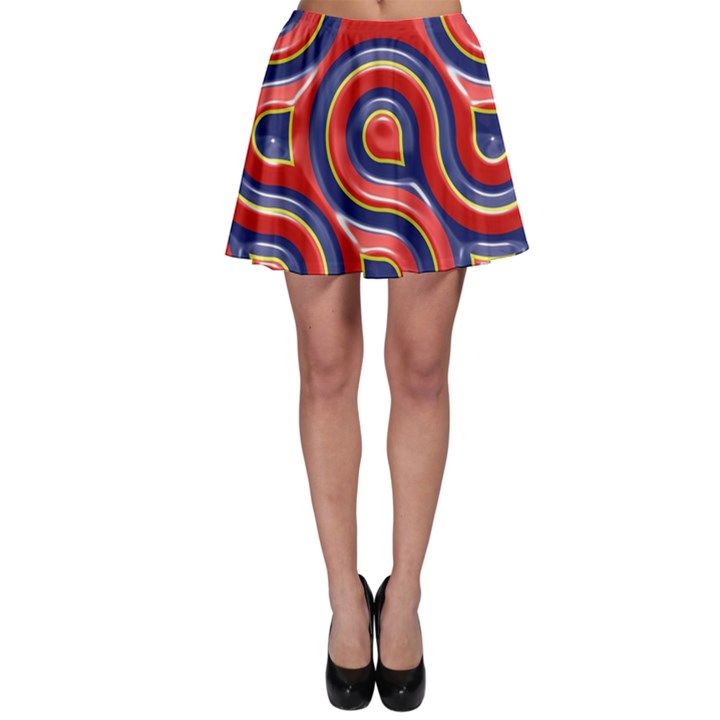 Pattern Curve Design Skater Skirt