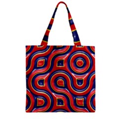 Pattern Curve Design Zipper Grocery Tote Bag