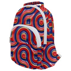 Pattern Curve Design Rounded Multi Pocket Backpack