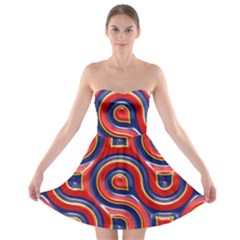 Pattern Curve Design Strapless Bra Top Dress