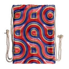 Pattern Curve Design Drawstring Bag (Large)