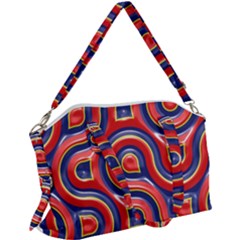 Pattern Curve Design Canvas Crossbody Bag