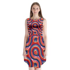 Pattern Curve Design Sleeveless Chiffon Dress  