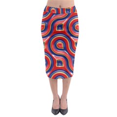 Pattern Curve Design Midi Pencil Skirt