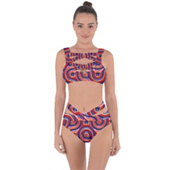 Pattern Curve Design Bandaged Up Bikini Set 