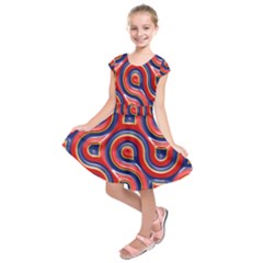 Pattern Curve Design Kids  Short Sleeve Dress