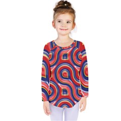 Pattern Curve Design Kids  Long Sleeve Tee